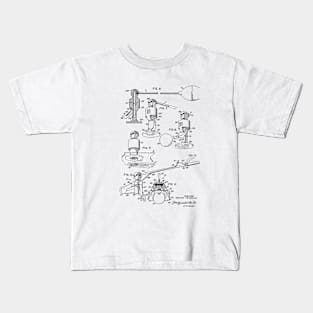 Football Game Table Vintage Patent Hand Drawing Kids T-Shirt